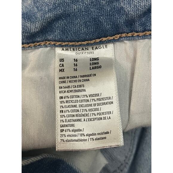 American Eagle Outfitters Blue Distressed Straight Leg Jeans - Picture 3 of 11